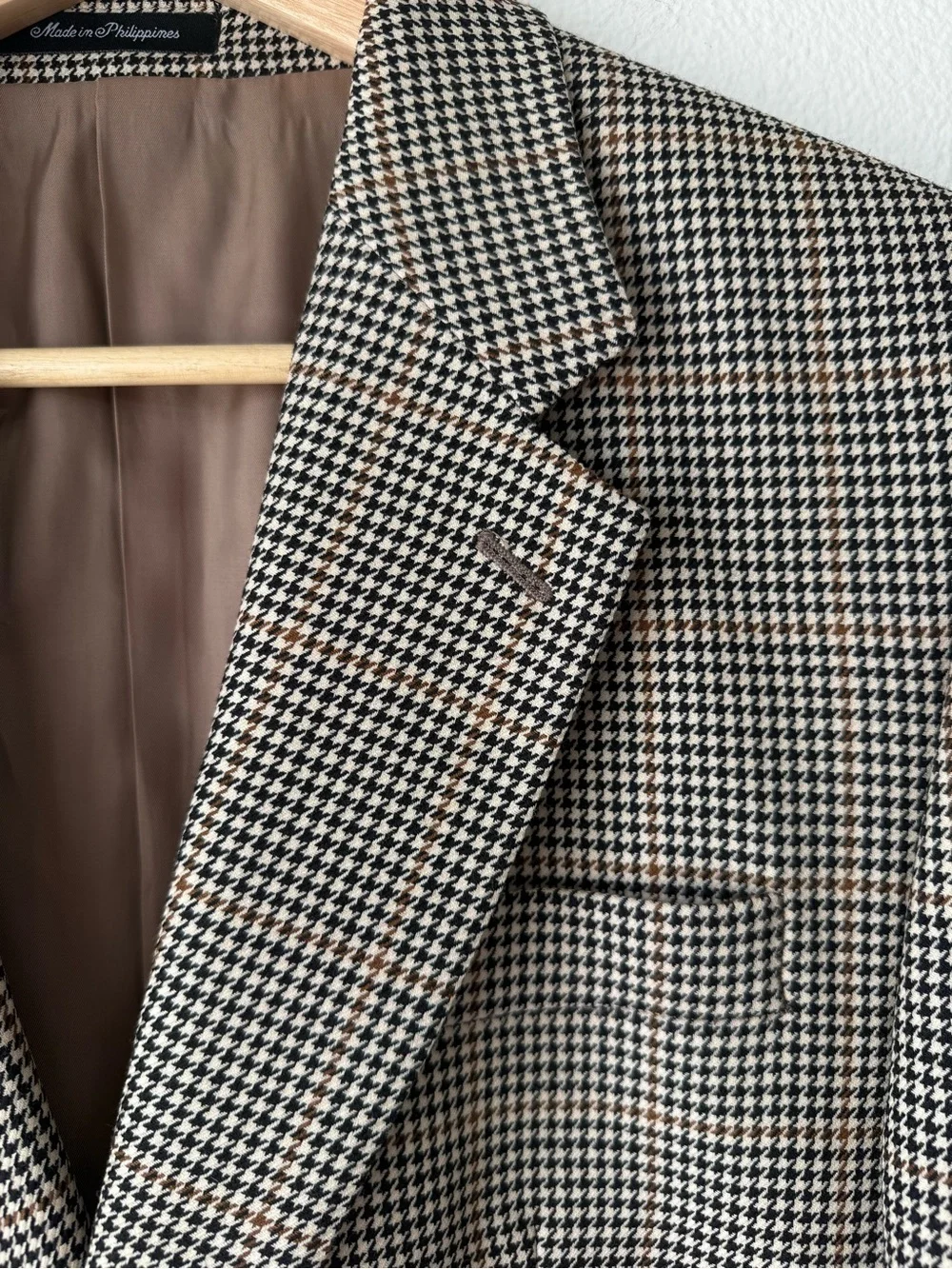 Vintage Lauren Ralph Lauren 42R Houndstooth 100% Wool Blazer Macy's Men's Store